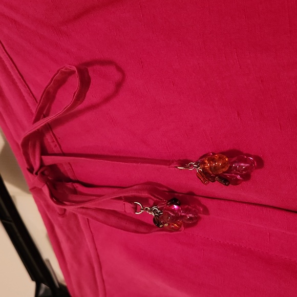 Fabulous fusia pink silk & linen trouser dress pants Liz Claiborne size 16 - Picture 2 of 8